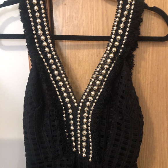 Black mini dress with fringe and beading. Only worn twice. Great condition - Picture 4 of 4